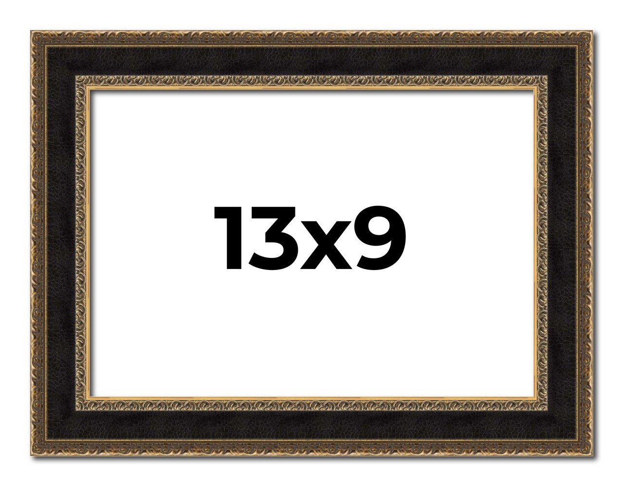 Photo Size Ornate Brown Picture Frame - UV Acrylic, Foam Board Backing, Hanging Hardware
